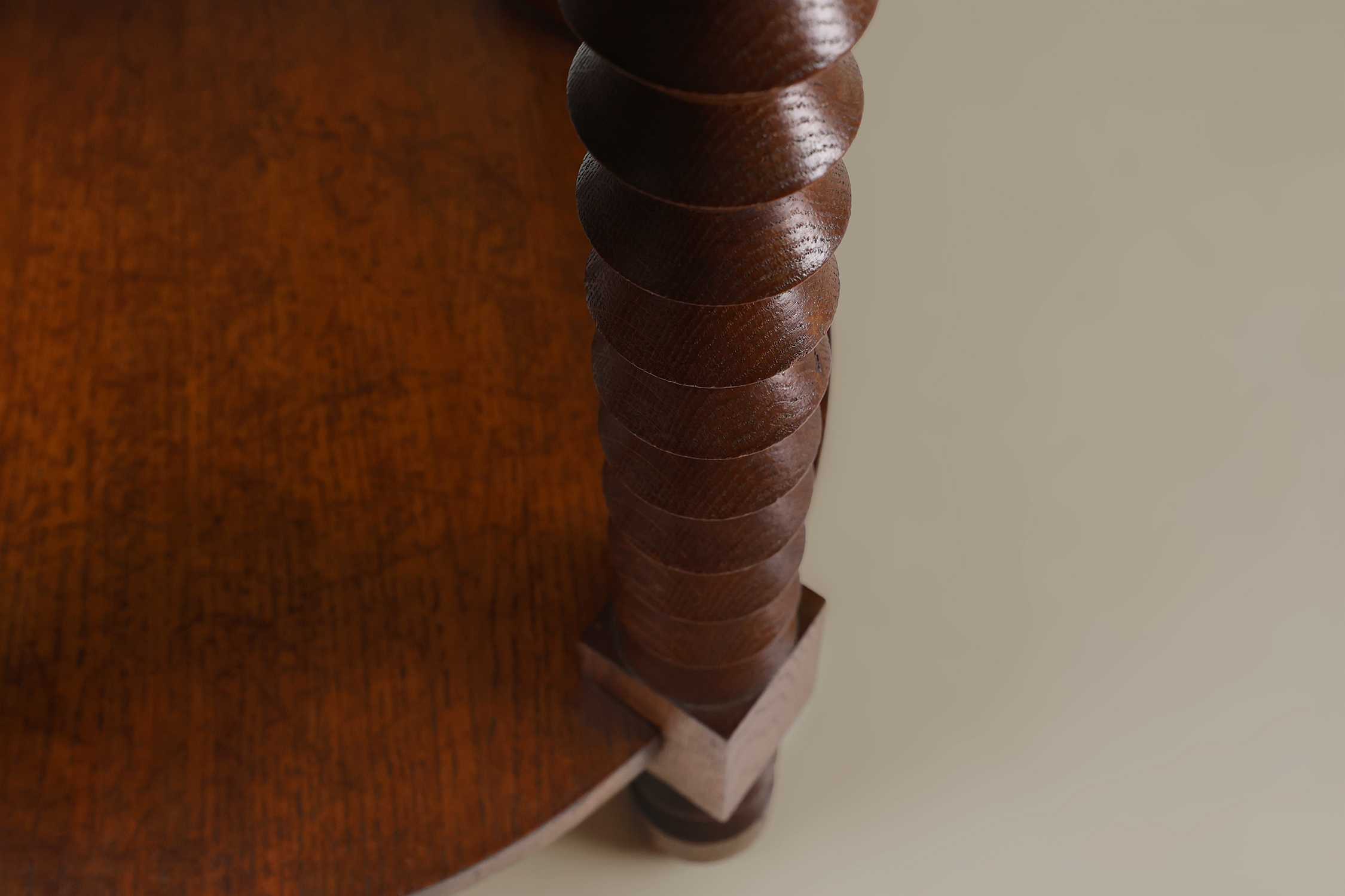 A rare 1930s French Art Deco side table in oak with marble topthumbnail